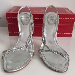 René Caovilla Swarovski Crystal-Encrusted Heel 9.5